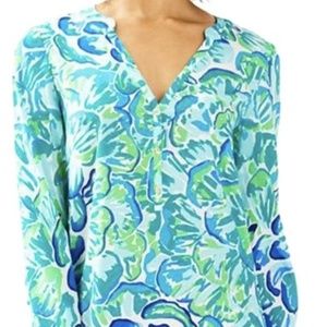 NWT lilly DELPHINE STRETCH SILK TUNIC DRESS
